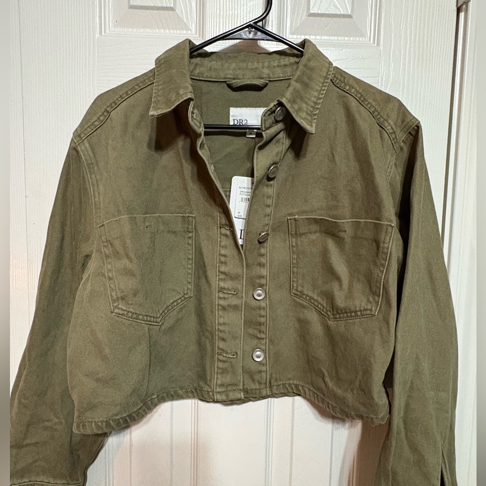 DR2 Olive Green Cropped Utility Jacket